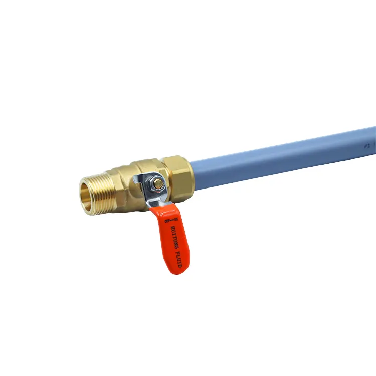 Valvola a sfera in ottone con filettatura maschio per tubo PEX-AL-PEX